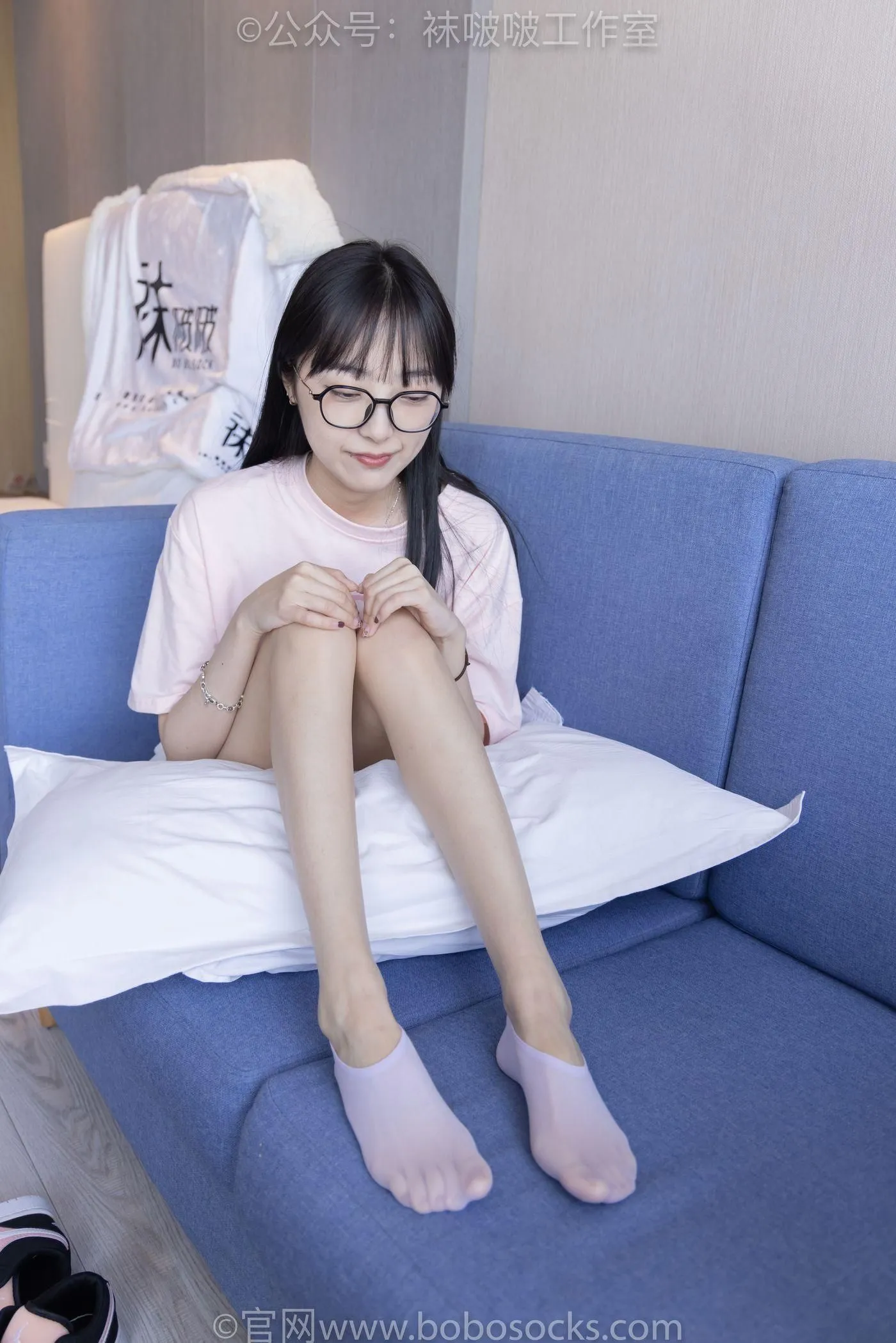 [BoBoSocks袜啵啵]NO.091 稚予-板鞋、淡粉色船袜、黑色船袜、裸足 [148P]插图9